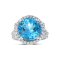 8.54 Karat Blue Topaz Pırlanta Yüzük