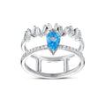 0.82 Karat Tide Blue Topaz Pırlanta Yüzük