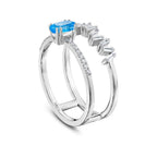 0.92 Karat Tide Blue Topaz Pırlanta Yüzük