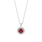 0.62 Karat Laranj Yakut Diamante Collana