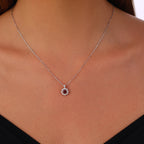 0.62 Karat Laranj Yakut Diamante Collana