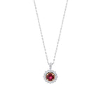 0.62 Karat Laranj Yakut Diamante Collana