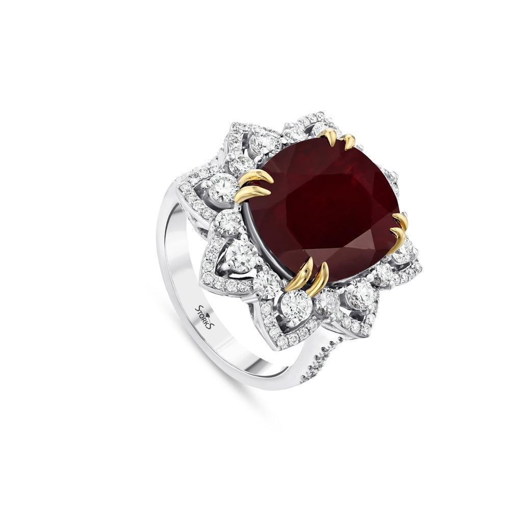 9.67 Karat Reese Yakut Diamante Anello
