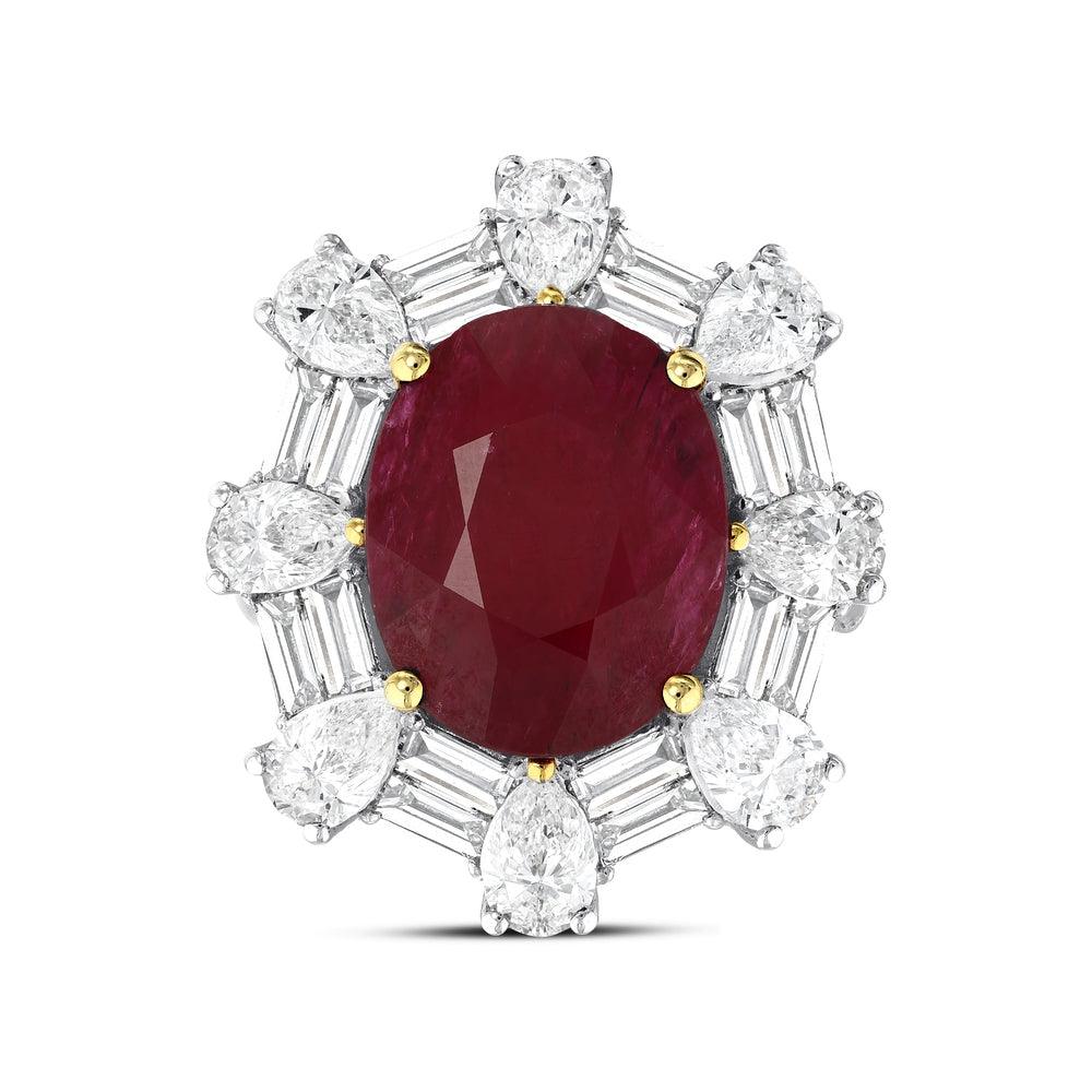 12.36 Karat Reese Yakut Diamante Anello