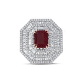 4.17 Karat Latido Yakut Diamante Anello