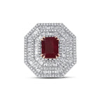 4.17 Karat Latido Yakut Diamante Anello