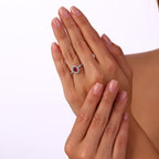 2.88 Karat Laranj Yakut Diamante Parure