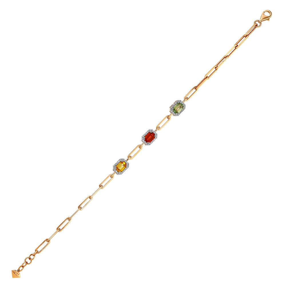 2.13 Karat Cherry Renkli Safir Diamante Bracciale