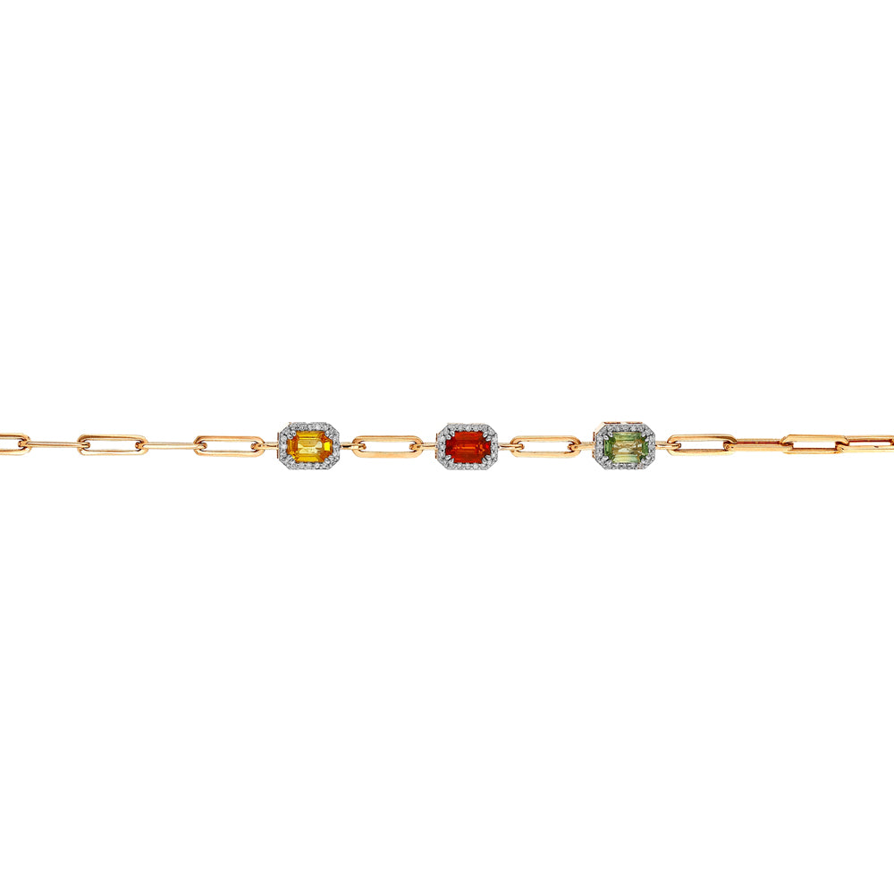 2.13 Karat Cherry Renkli Safir Diamante Bracciale