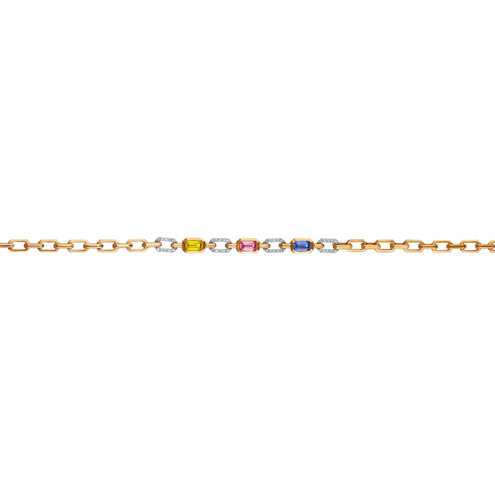 1.00 Karat Cherry Renkli Safir Diamante Bracciale