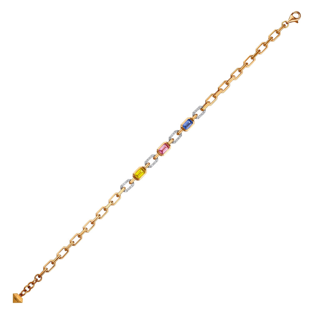 1.00 Karat Cherry Renkli Safir Diamante Bracciale
