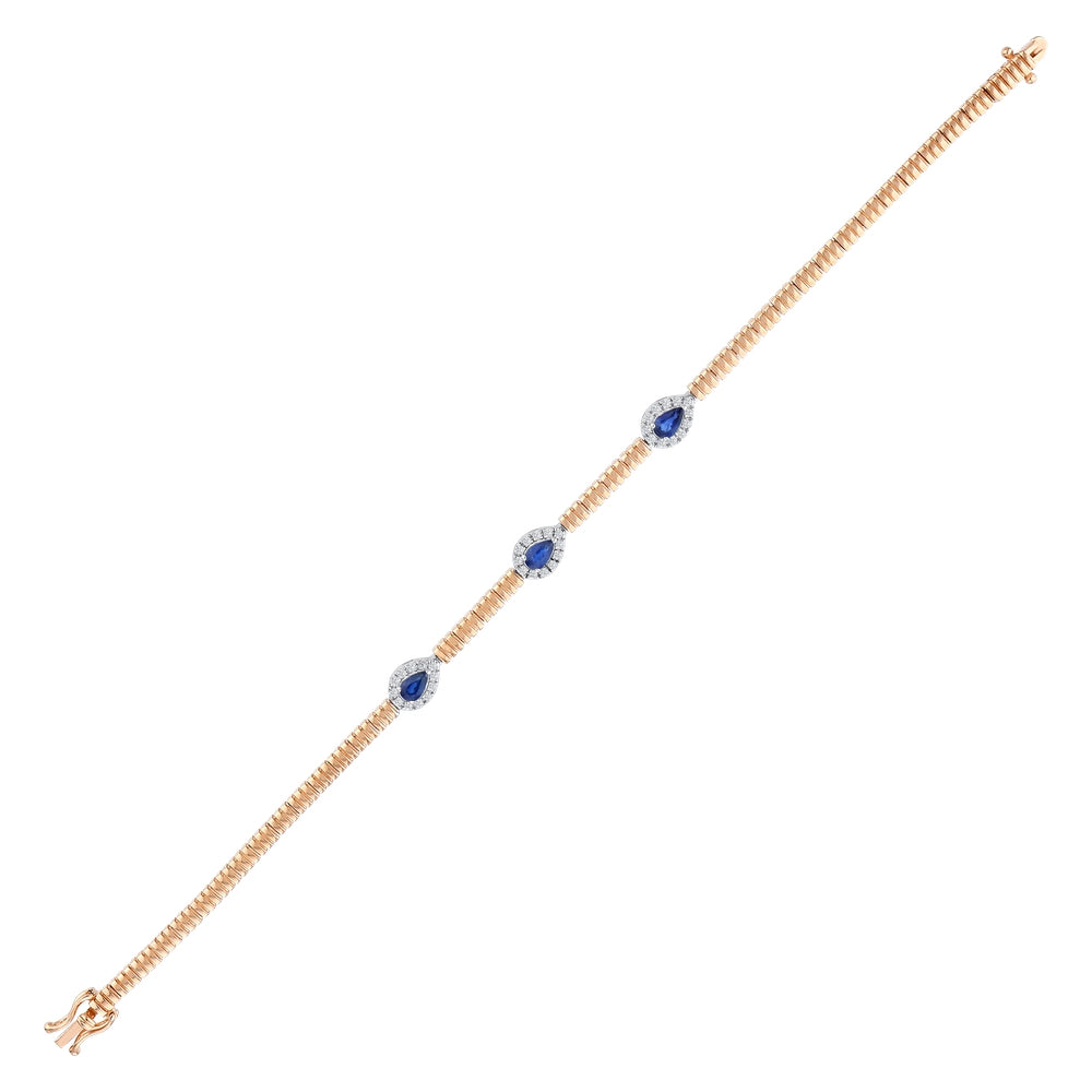 1.12 Karat Damla Safir Pırlanta Bileklik