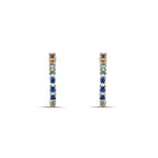 0.75 Karat Rainbow Safir Pırlanta Halka Küpe