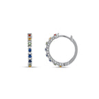 0.75 Karat Rainbow Safir Pırlanta Halka Küpe