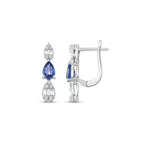 1.23 Karat Goccia Safir Diamante Orecchini