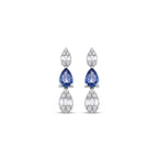 1.23 Karat Goccia Safir Diamante Orecchini