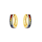 2.98 Karat Rainbow Diamante Halka Orecchini