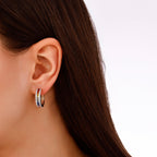 2.98 Karat Rainbow Diamante Halka Orecchini