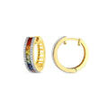 2.98 Karat Rainbow Diamante Halka Orecchini