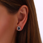 1.42 Karat Laranj Safir Diamante Orecchini