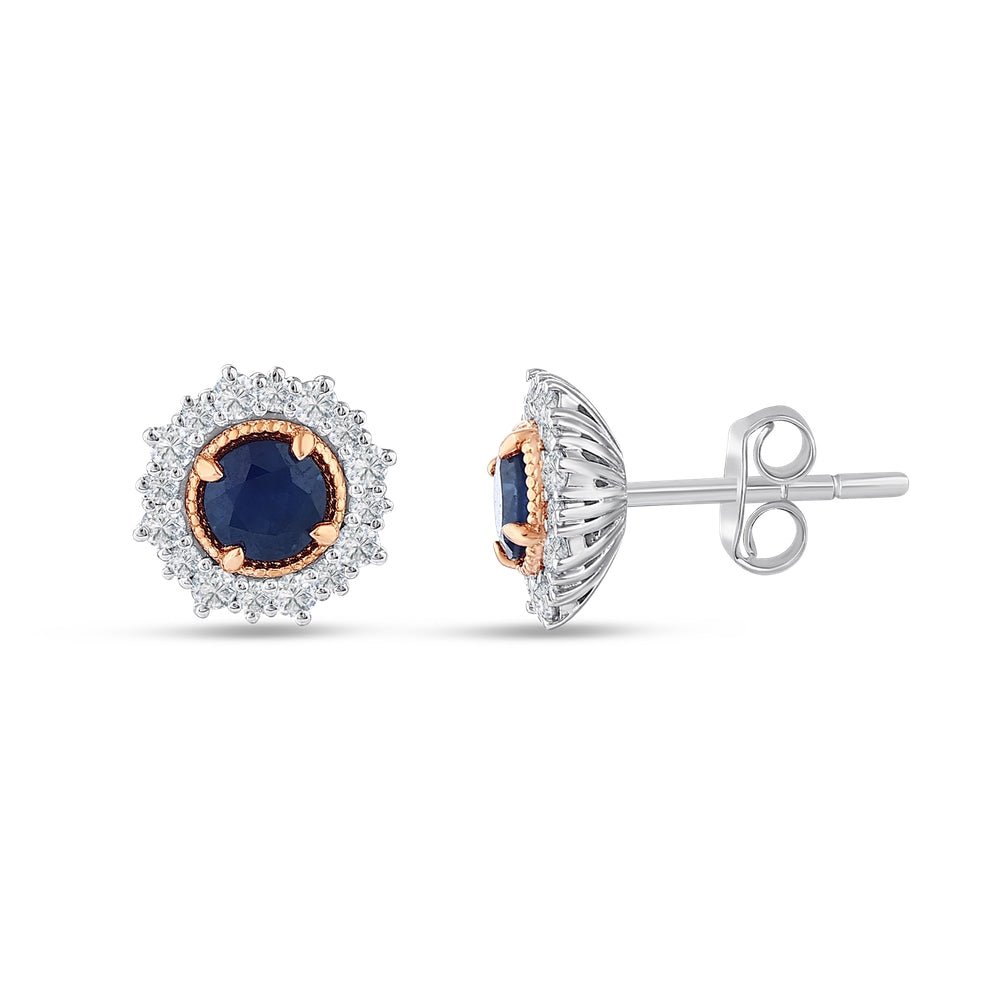 1.04 Karat Laranj Safir Pırlanta Küpe