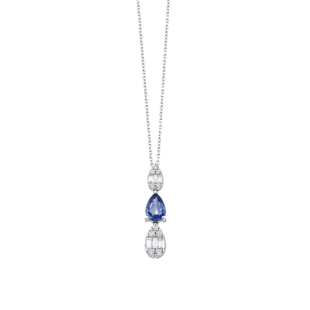 1.04 Karat Goccia Safir Pırlanta Kolye
