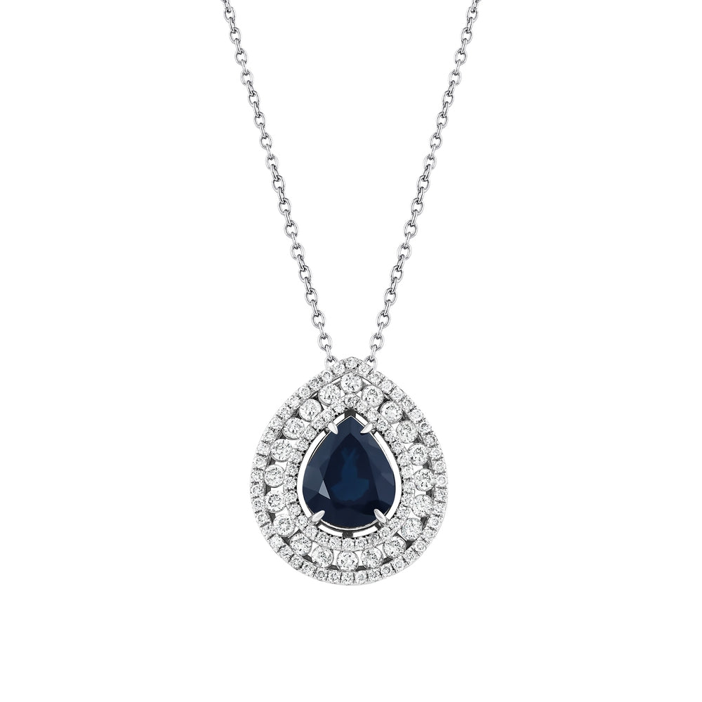 3.64 Karat Safir Pırlanta Kolye