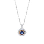 0.54 Karat Laranj Safir Diamante Collana