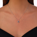 0.54 Karat Laranj Safir Diamante Collana