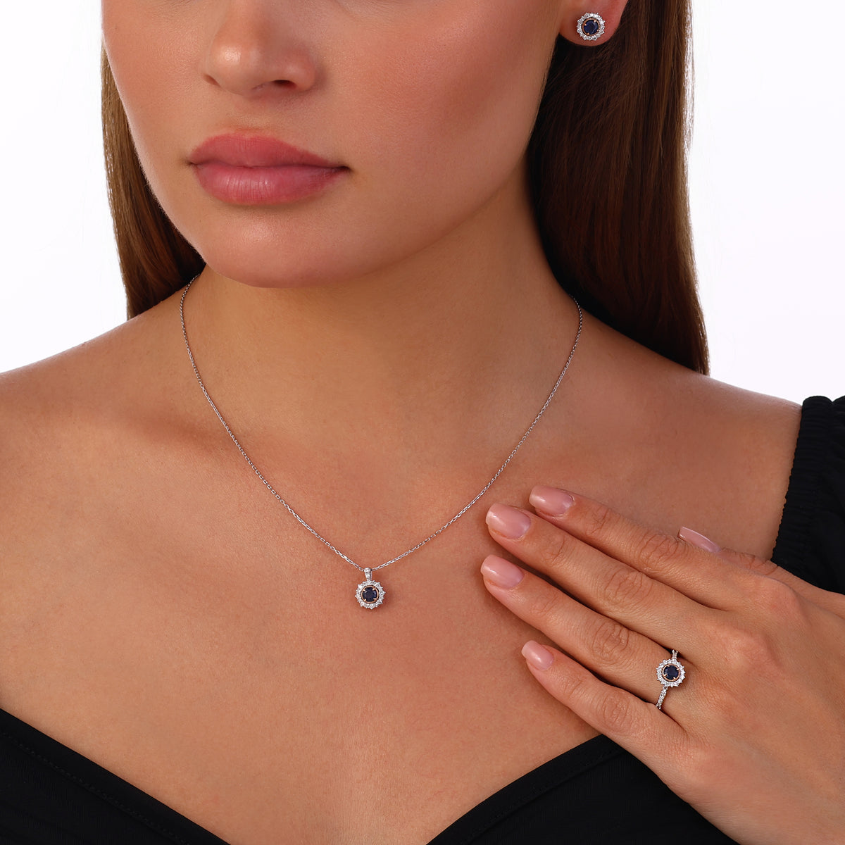 2.27 Karat Laranj Safir Pırlanta Set