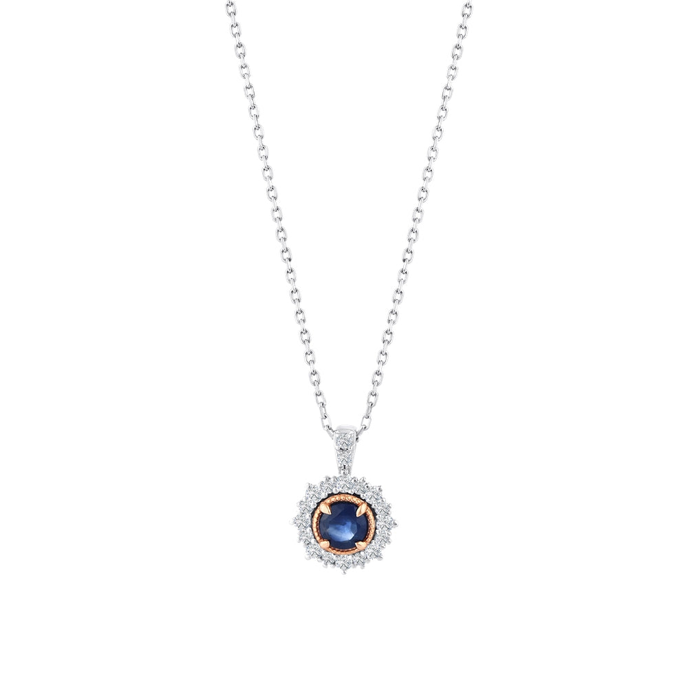 0.54 Karat Laranj Safir Pırlanta Kolye