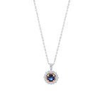 0.54 Karat Laranj Safir Diamante Collana