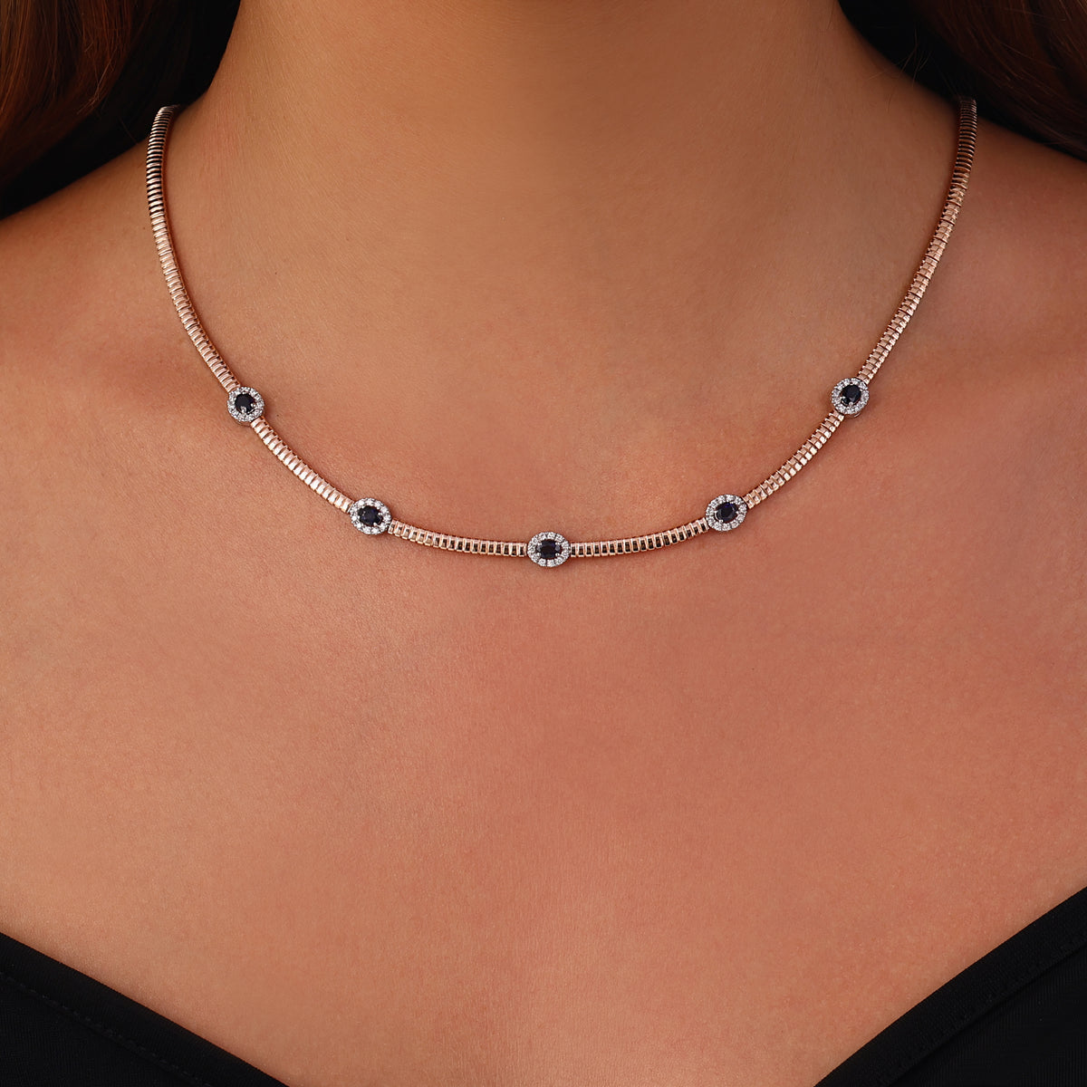 1.37 Karat Safir Pırlanta Kolye