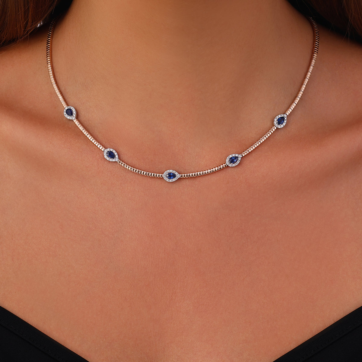 1.73 Karat Damla Safir Pırlanta Kolye