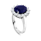 6.76 Karat Dahlia Safir Diamante Anello