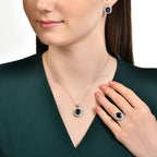 6.76 Karat Dahlia Safir Diamante Anello
