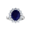 6.76 Karat Dahlia Safir Diamante Anello