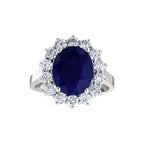 6.76 Karat Dahlia Safir Diamante Anello