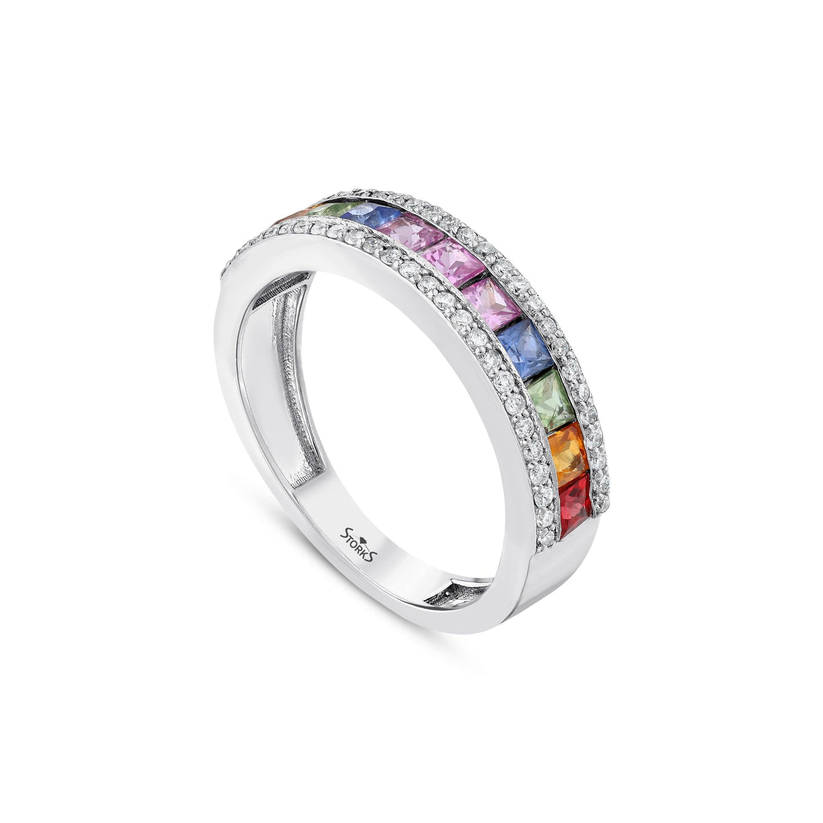 1.38 карата Rainbow коллекция Tamtur бриллиантовое кольцо