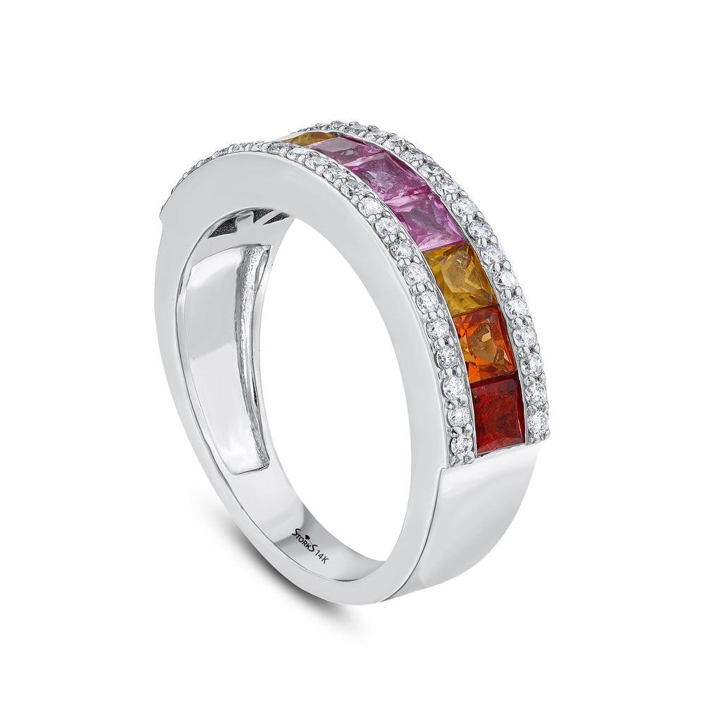 1.39 карата Rainbow коллекция Tamtur бриллиантовое кольцо