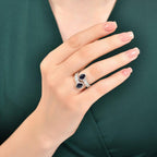2.62 Karat Dahlia Safir Diamante Anello