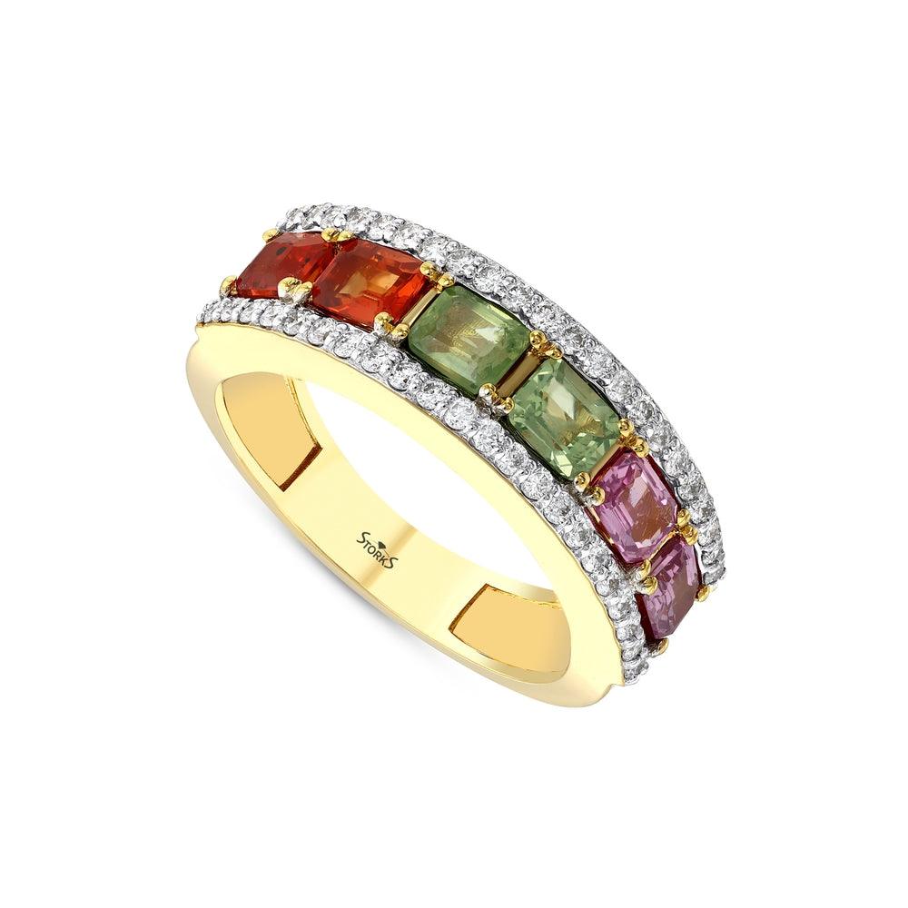 2.16 карата Rainbow коллекция Yarımtur бриллиантовое кольцо