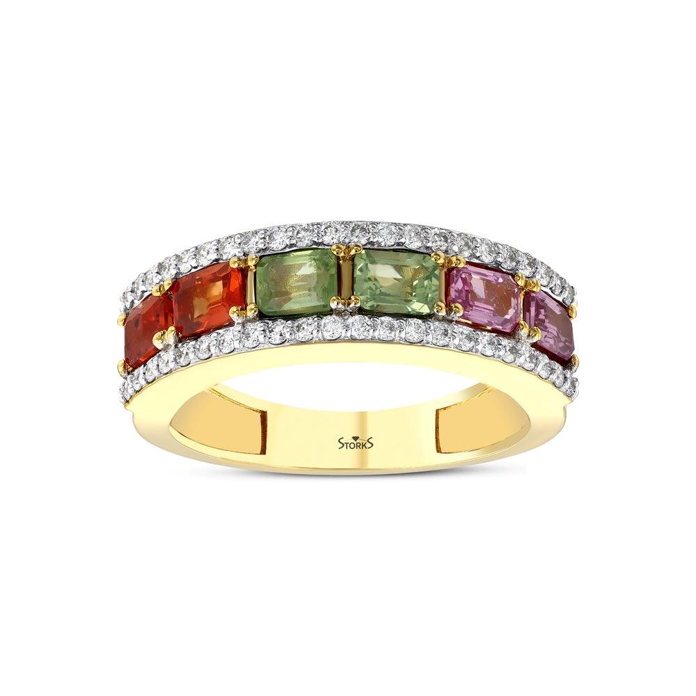 2.16 карата Rainbow коллекция Yarımtur бриллиантовое кольцо