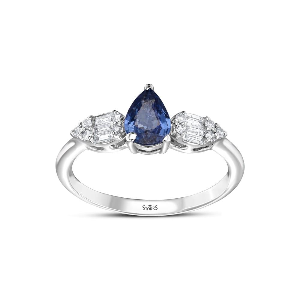 0.95 Karat Goccia Safir Pırlanta Yüzük