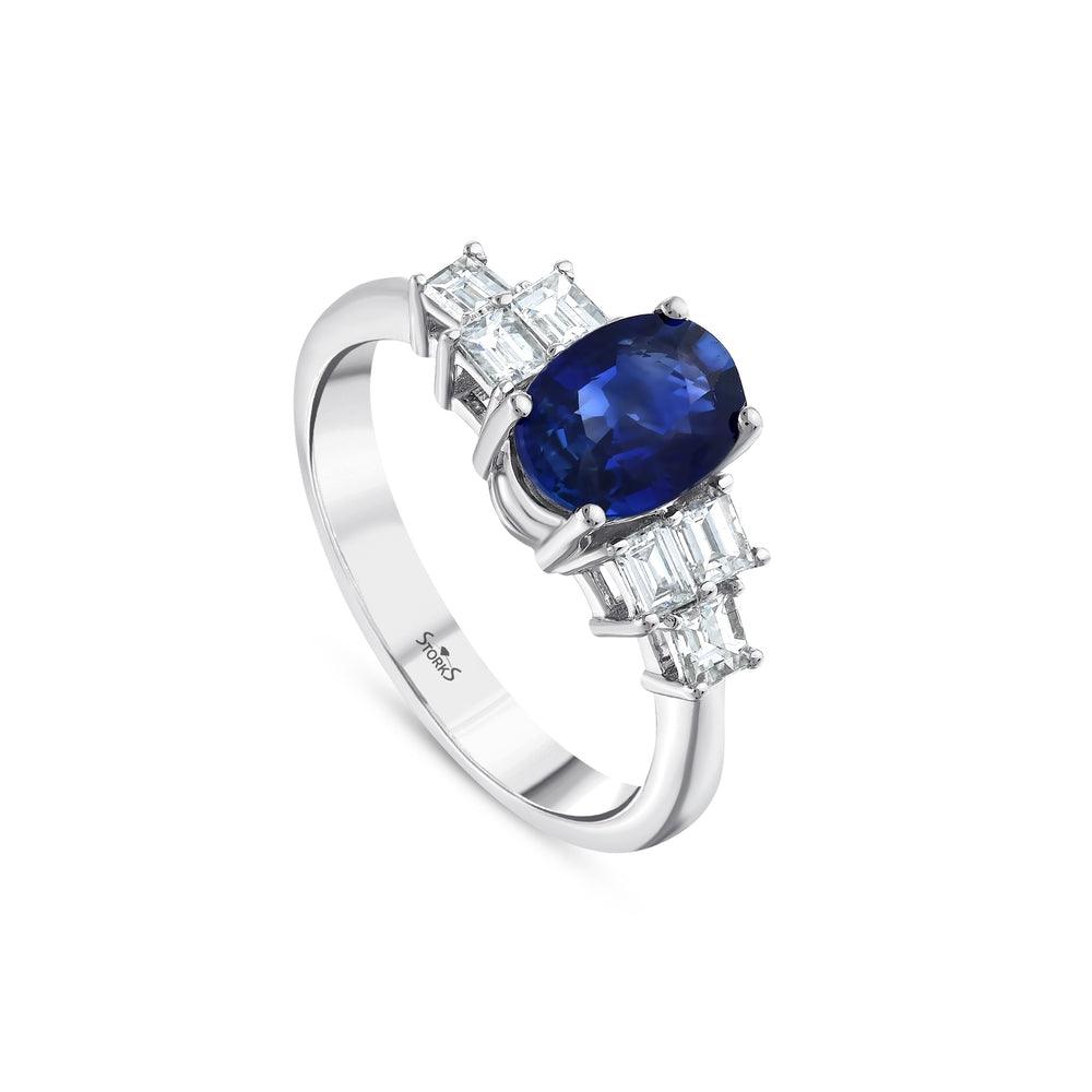 2.24 Karat Brine Safir Pırlanta Yüzük