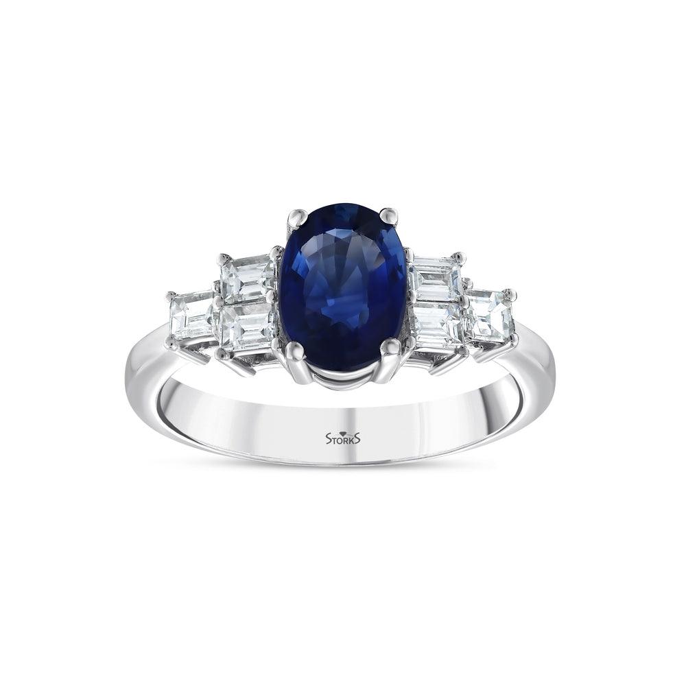 2.24 Karat Brine Safir Pırlanta Yüzük