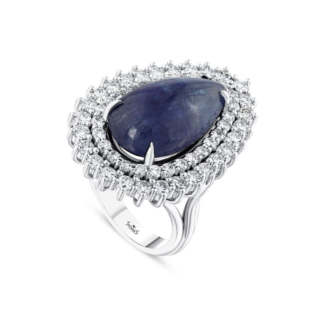 14.55 Karat Peonia Safir Pırlanta Yüzük