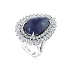 14.55 Karat Peonia Safir Diamante Anello