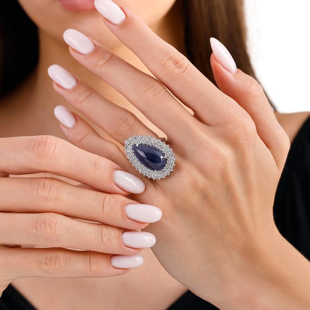 14.55 Karat Peonia Safir Pırlanta Yüzük