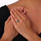 3.01 Karat Laranj Safir Diamante Parure